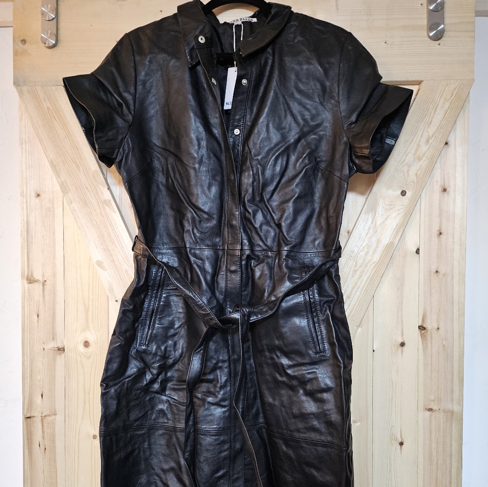 Walter Baker black leather dress